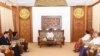 ကုလ အတွင်းရေးမှူးချုပ်ရဲ့ မြန်မာဆိုင်ရာ အထူးကိုယ်စားလှယ် Noeleen Heyzer နဲ့ မြန်မာစစ်ကောင်စီ နိုင်ငံခြားရေးဝန်ကြီး ဦးဝဏ္ဏမောင်လွင်တို့နဲ့ တွေ့ဆုံစဉ်။ (သြဂုတ် ၁၇၊ ၂၀၂၂/ဓာတ်ပုံ-သတင်းမှန်ပြန်ကြားရေး)