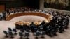The United Nations Security Council votes on a resolution to ban the supply of helicopters to the Syrian government and to blacklist Syrian military commanders over accusations of toxic gas attacks at U.N. headquarters in New York City, Feb. 28, 2017.