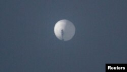 2023年2月1日，出現在美國蒙大拿州比林斯市的中國高空偵察氣球。（路透社）