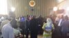 Fin de la première audience du procès Mokoko à Brazzaville, le 7 mai 2018. (VOA/Arsène Séverin)