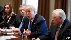 Rais Donald Trump akiwa katika mazungumzo na Bunge la Congress