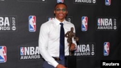 Russell Westbrook, MVP (meilleur joueur) de la NBA, New York, le 26 juin 2017