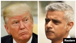 Shugaban Amurka Donald Trump da Magajin birnin London, Sadiq Khan. 